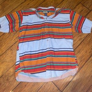 Ruff Hewn Multicolor Striped Shirt button down short sleeve men’s large
